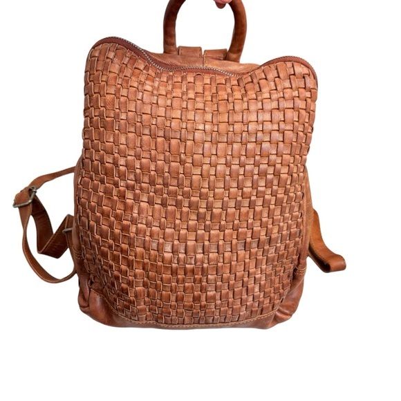 VILENCA Holland Cognac brown Leather Backpack - Picture 1 of 8
